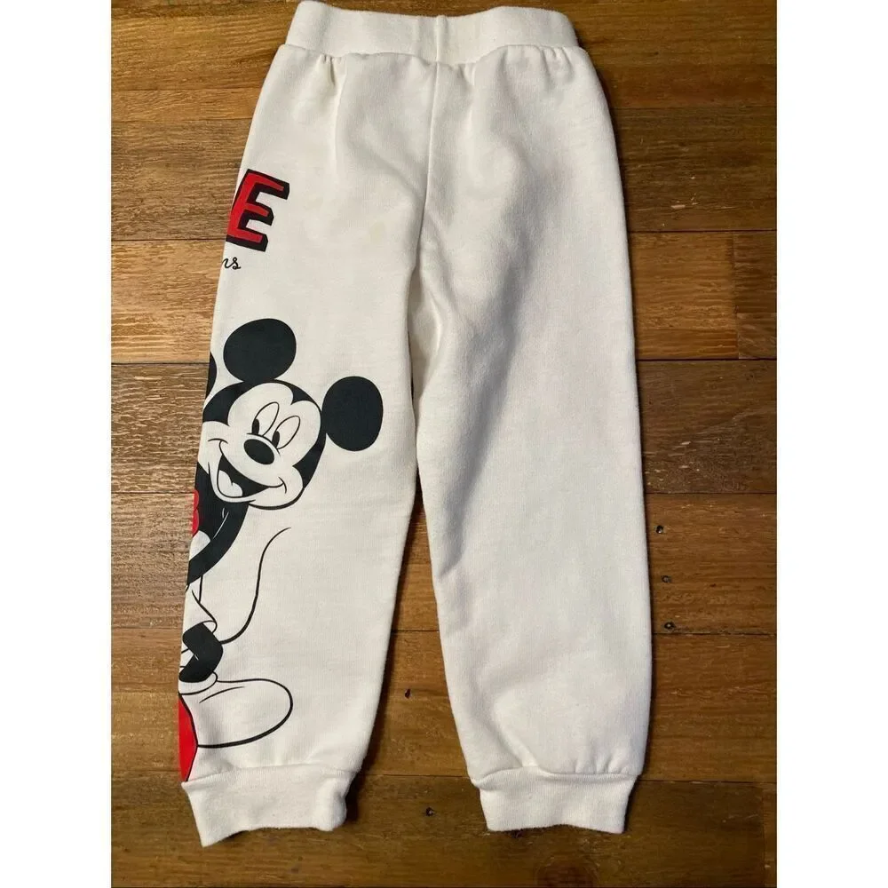 Disney size 4 Minnie Mickey 2 piece outfit white red heart love valentines